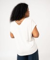 Tee-shirt à manches courtes à double col V femme grande taille